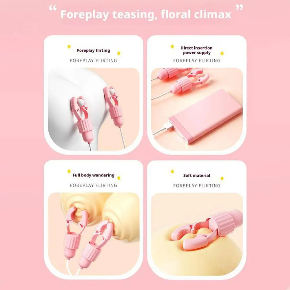 Nipple Vibrator Vibrating Clamps Clitoral Clip Breast Massage Clitoral Stimulation Masturbator Female Sex Toy for Women Adult18+
