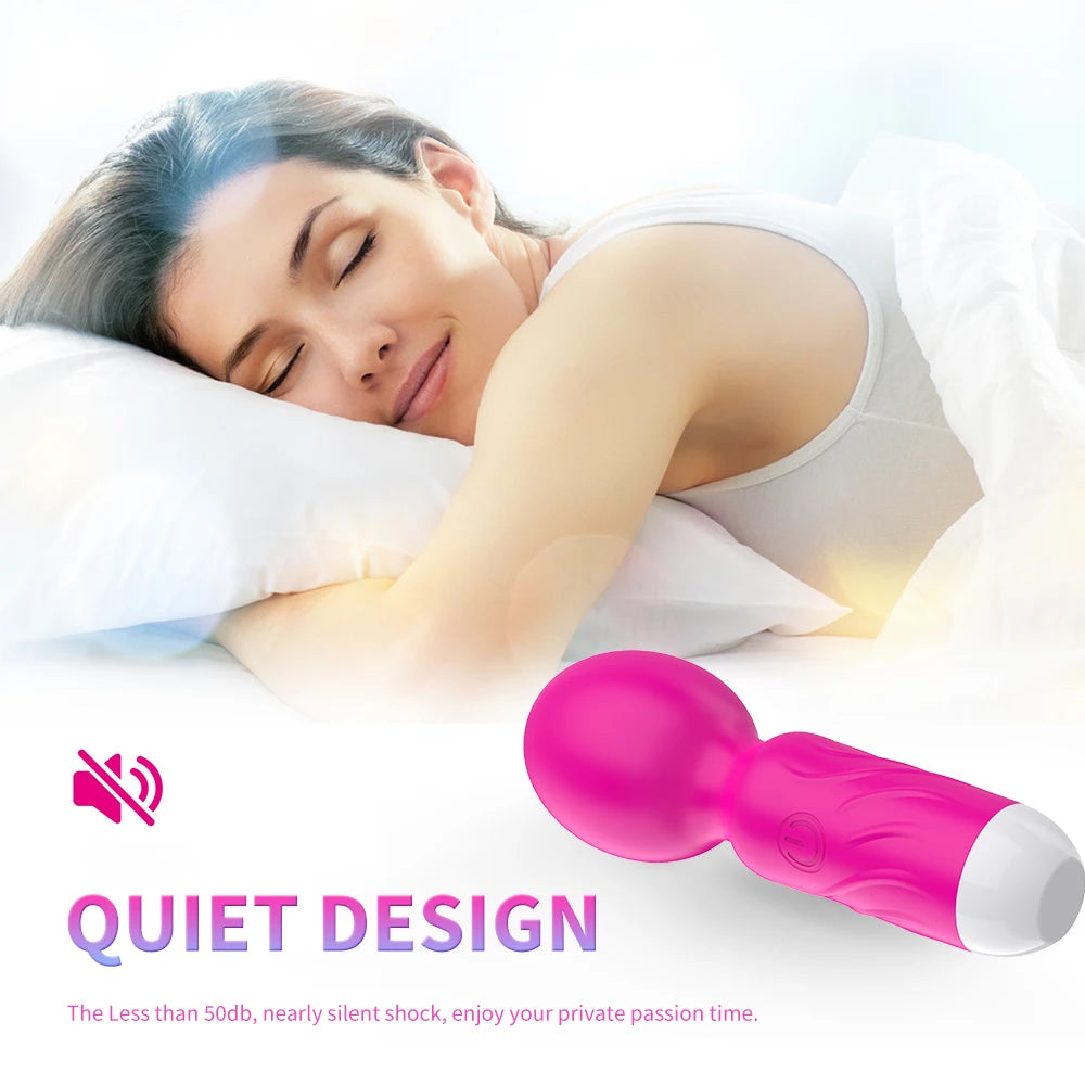Mini AV Vibrator Magic Wand for Women Clitoris Stimulator USB Rechargeable Portable Silicone Massager Female Sex Toys