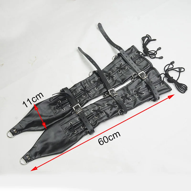 BDSM Strait Jacket / Armbinder,Leather Deluxe Arm Binder Restraint,Behind Back Bondage Gloves,Sex Toys For Couples