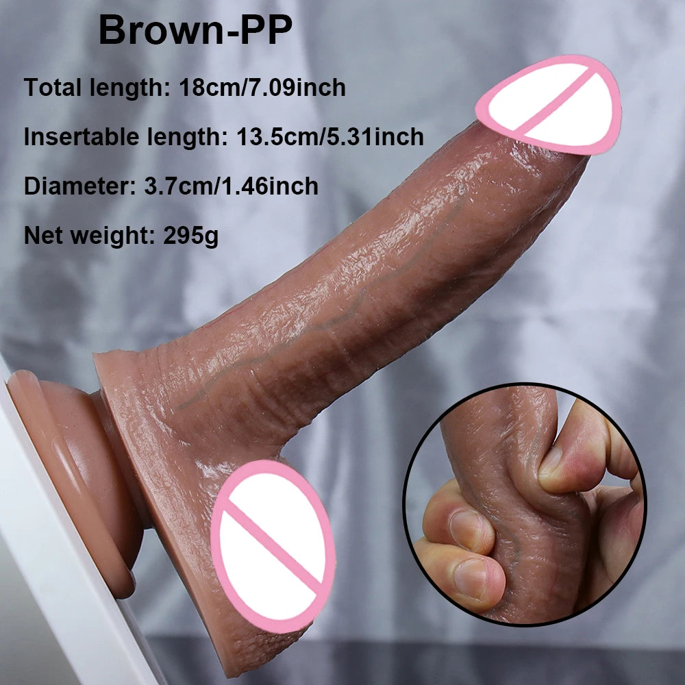 Double Layer Silicone Dildo Soft Realistic Penis Small Adults Butt Plug Suction Cup Anal Sex Toys For Woman Masturbator 18+ Shop