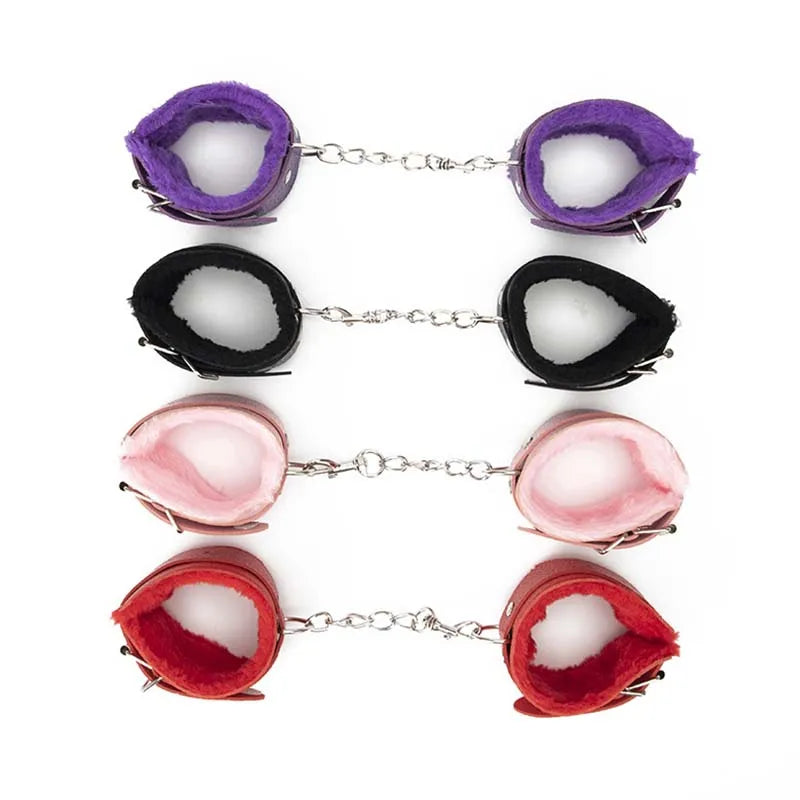 BDSM Sexy Bondage Handcuffs Ankle Cuffs Adjustable With Adult Game Erotic Sex Toy for Women Couples Pink Black Red