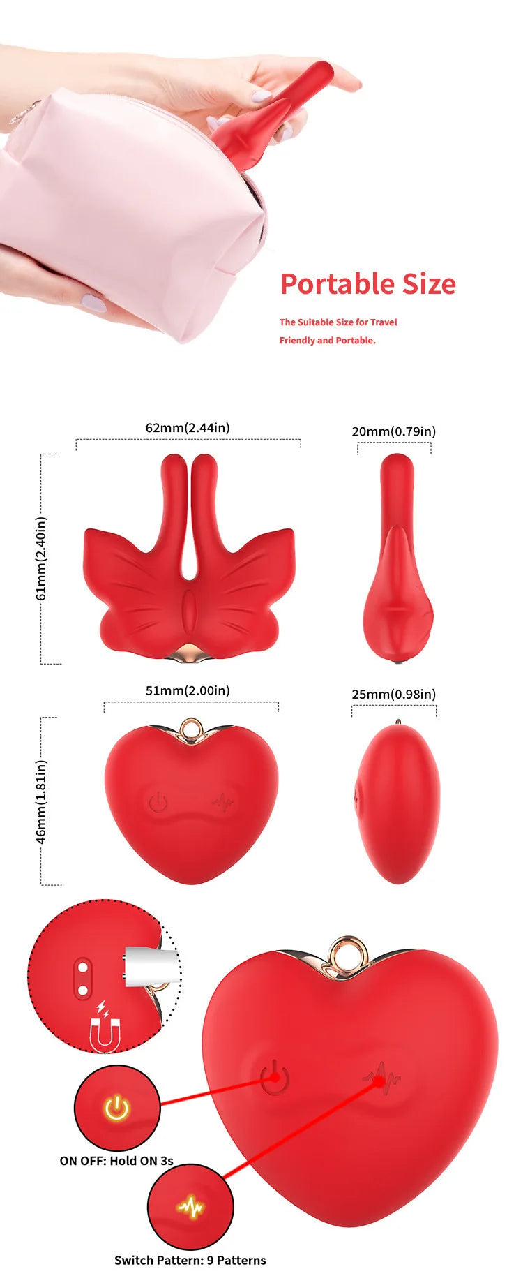 Nipple Clamp Vibrator Breast Stimulatior Magnetic Nipple Clip Sex Toys Necklace for Clitoris Anal Erotic Toys Adults for Couples