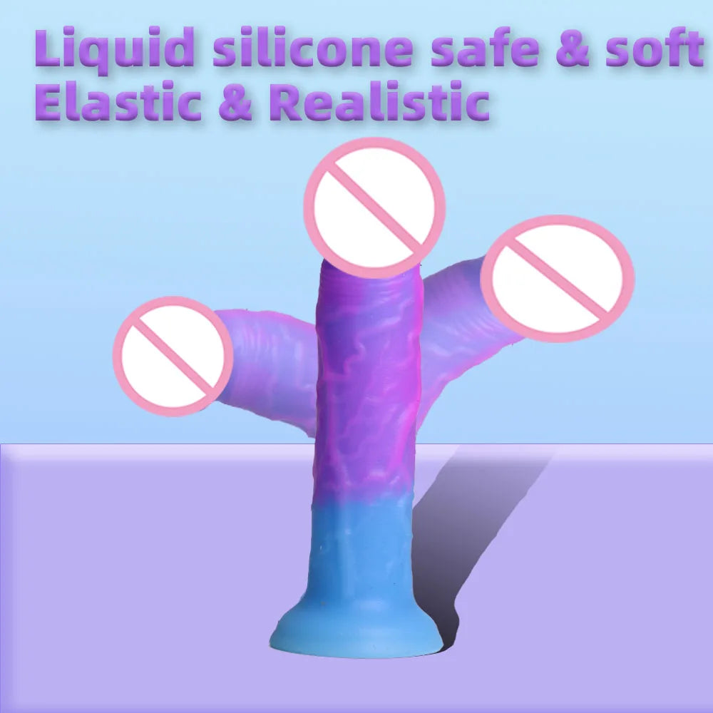 Factory price 5.9 inch realistic silicone dildo with powerful suction cups, hands-free, suitable for novices, women, couples