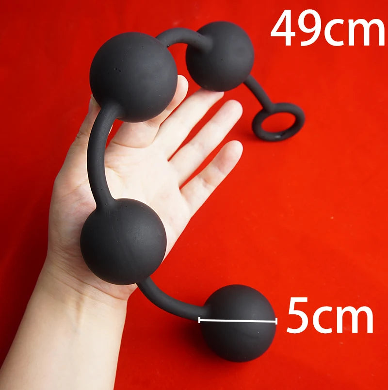 Silicone Dildo Eggs Anal Beads,But Butt Plug with Silicone Huge Anal Balls Sex Toy,Anus Vaginal Masturbator Dilator,Buttplug