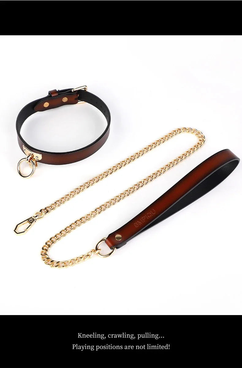 sm props bondage leather collar slave bed neck bondage with belt BDSM erotic sex toys women couple adult games