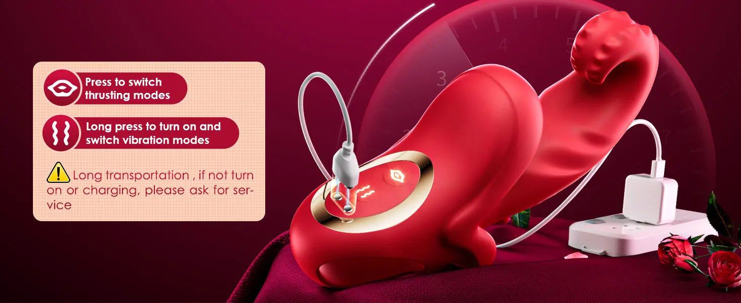 Vibrator Adult Sex Rose Toy for Women Tongue G Spot Clit Stimulator Thrusting Vibration Pleasure Tools for Female Couples