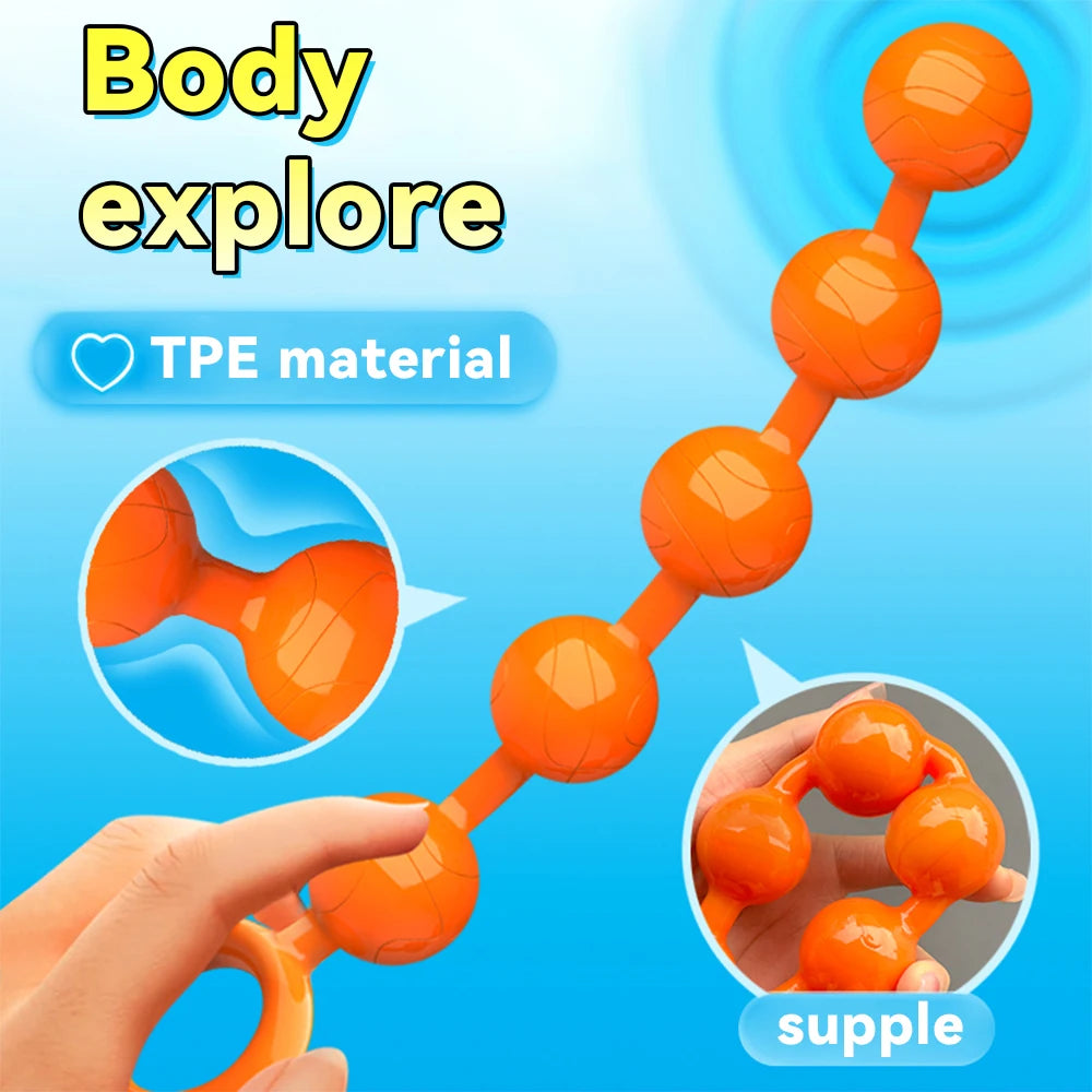 Anal Beads Butt Plugs with 5/6  Anal Balls Adult Sex Toys Anal Chain Prostate G-spot Stimulator Vaginal Anus Dilator for Men