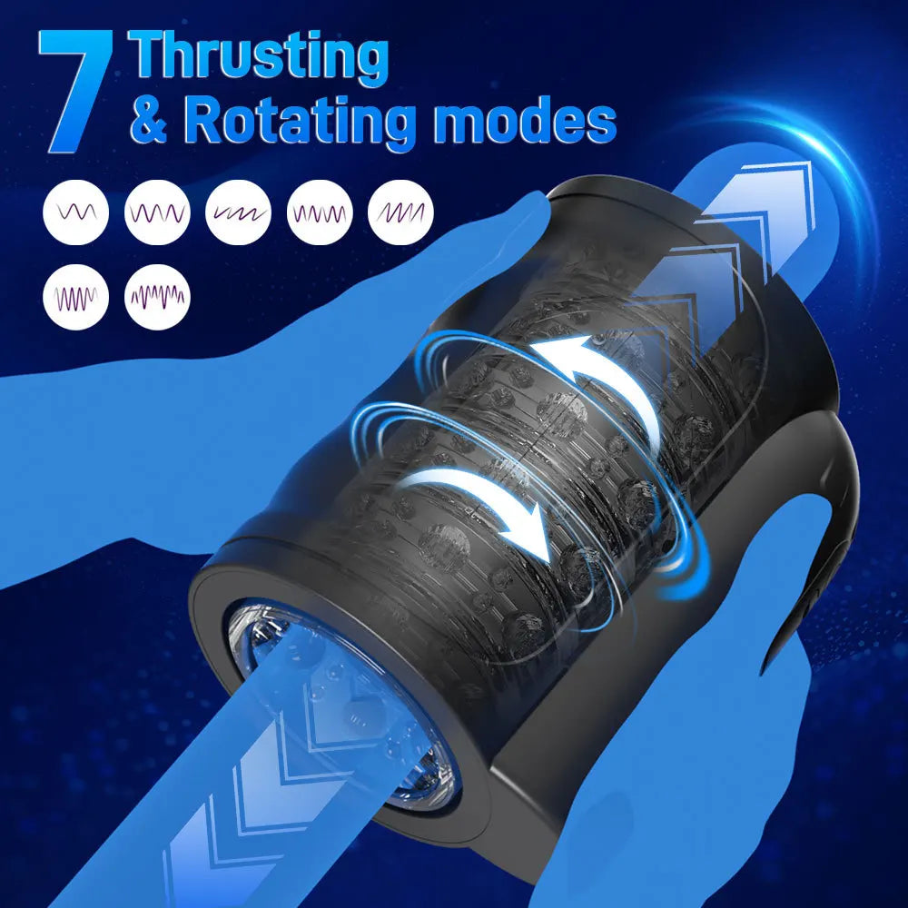 Handheld Automatic Male Masturbator,with Anti-slip Belt,Double Headed Penetration Penis Stroker Massager,Adult Sex Toys for Men