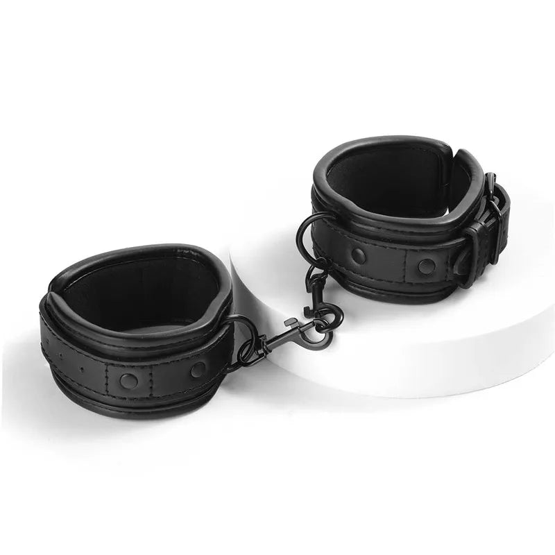 Neck to Wrist BDSM Bondage Sex Restraints Kit Couples Sex Toys Bondage Set With Chain Leash Back Handcuff Collar Slave Role Play