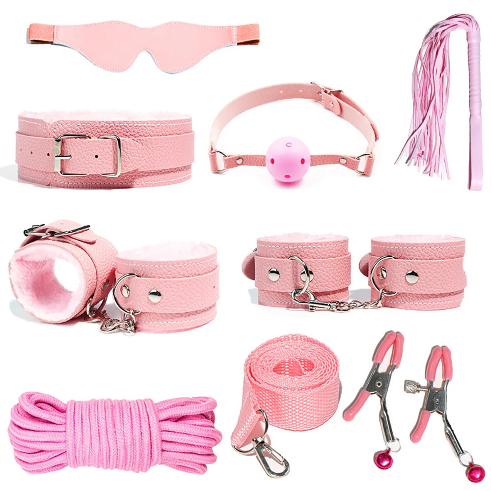 Sex Toys For Women BDSM Sets Nylon Adult Sex Toys Handcuff  Strapon Exotic Accessories Sex Games Whip Nipple Clamp Vibrator