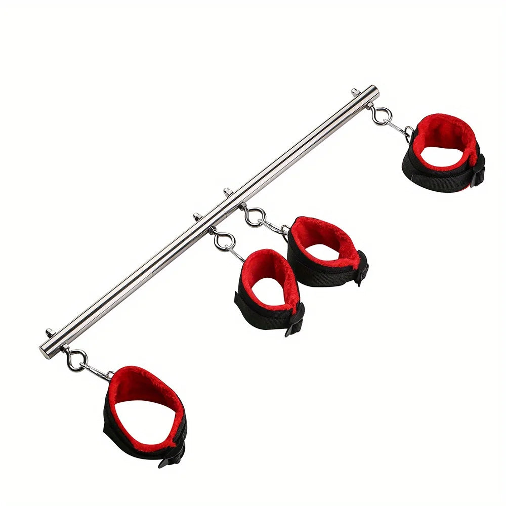 BDSM Bondage Set Stainless Steel Extend Spreader Pole Sex Handcuffs Ankle Cuffs Restraints Adult Sex Toys for Couple Adult Game