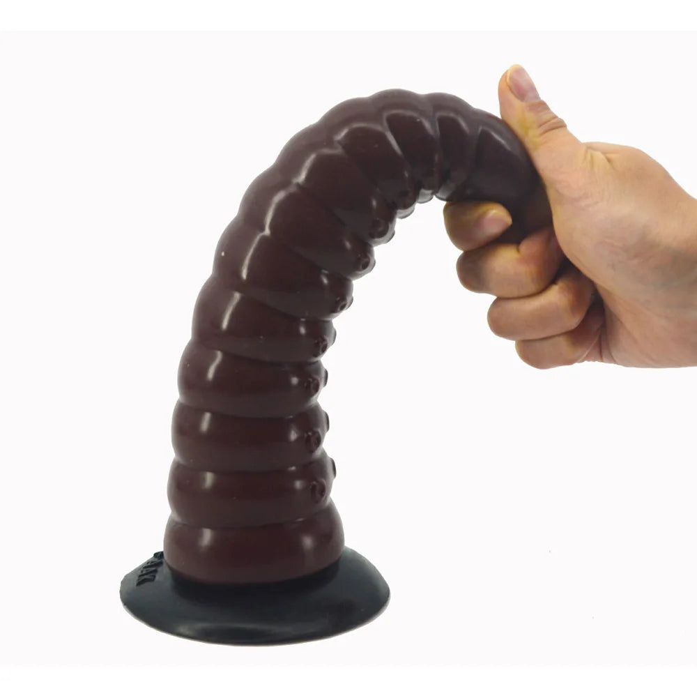 Silicone Simulation Dildo Female Masturbator Clitoris Massager Sex Toy Simulation Caterpillar Dildo