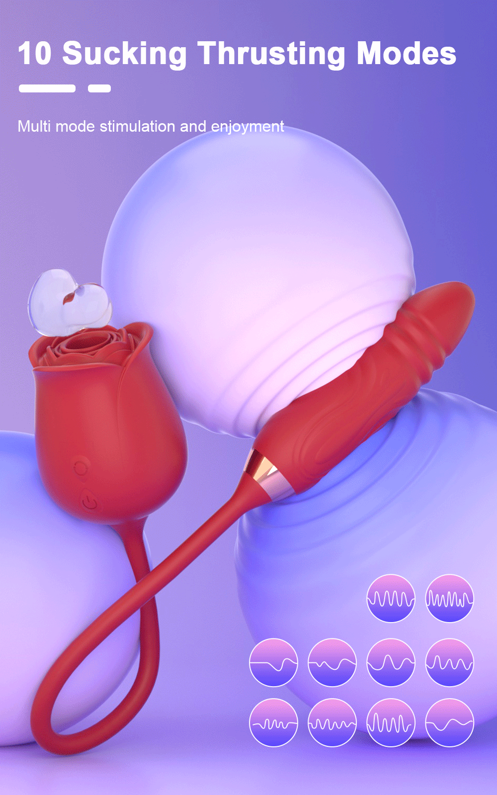 Sexy Adult Female Rose-Sucking Dildo Vibrator for Women Nipple Clit Stimulator Vibrating Penetration Vagina Vibrator Sex Toys 18