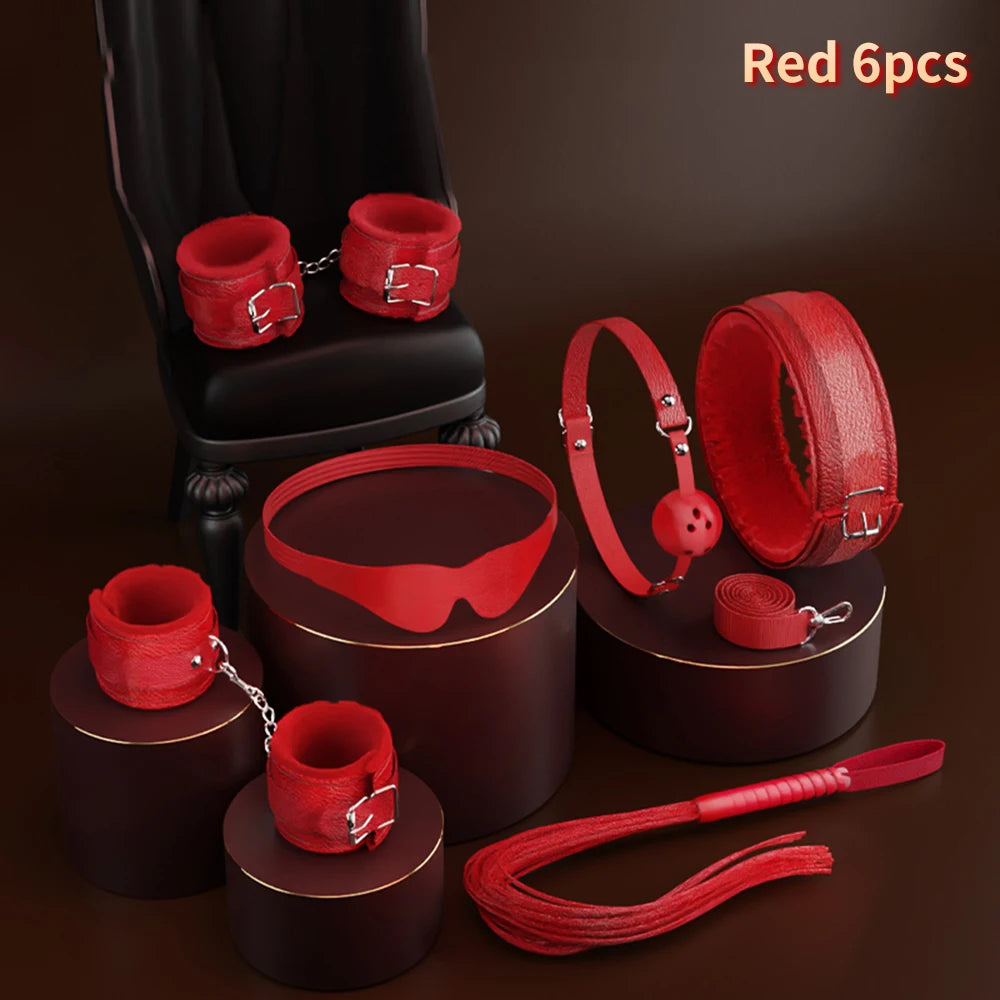 BDSM Adjustable Bondage Kit for Women with Spreader Bar Handcuffs Ankle Cuffs Adult Fetish Restraints Set for Spicy Adult Games