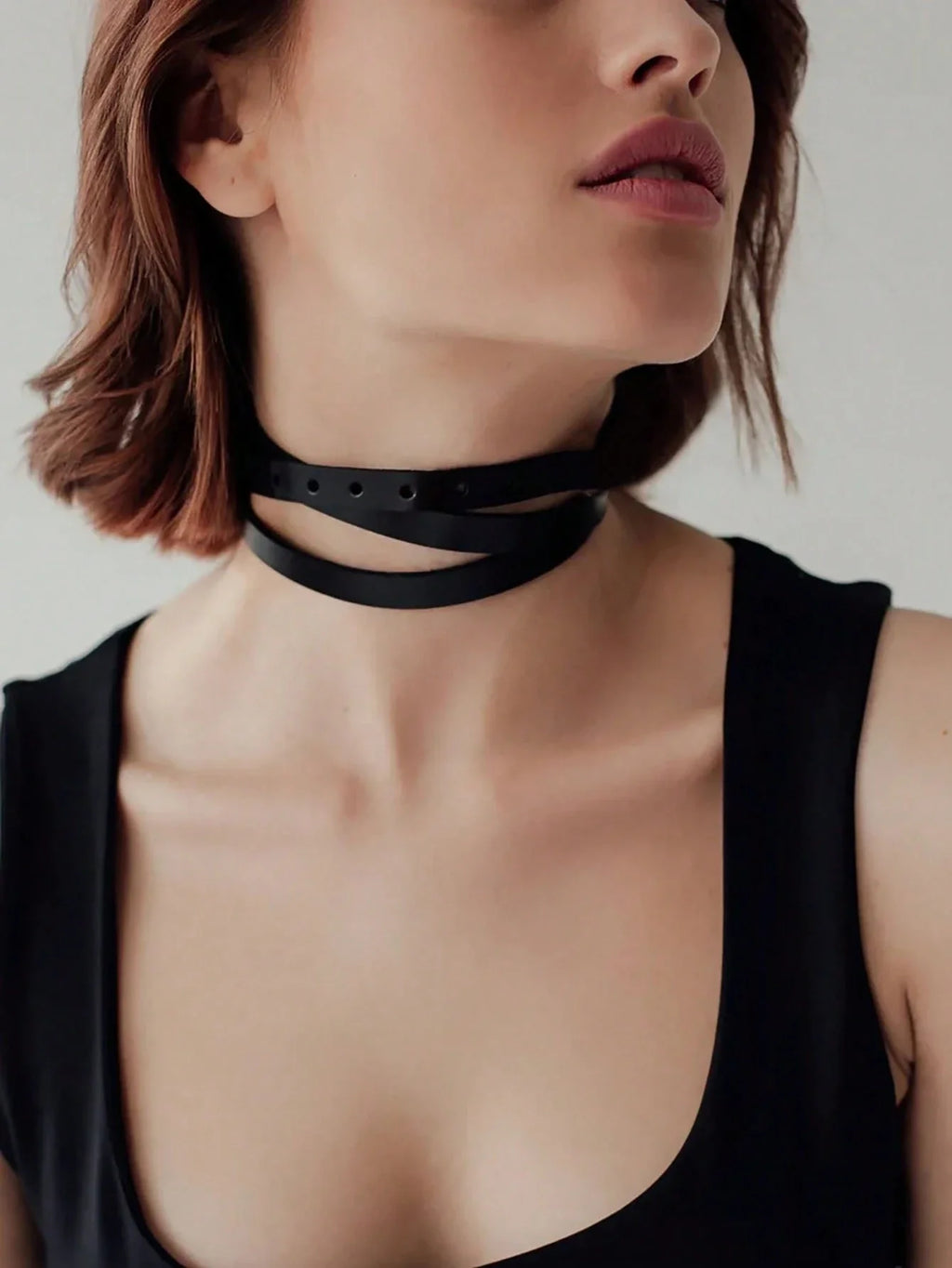 Bdsm Bondage Lingerie Sexy Leather Collar Harness Woman Erotic Leather Neck Harness Fetish Wear Women Neck Accessorie