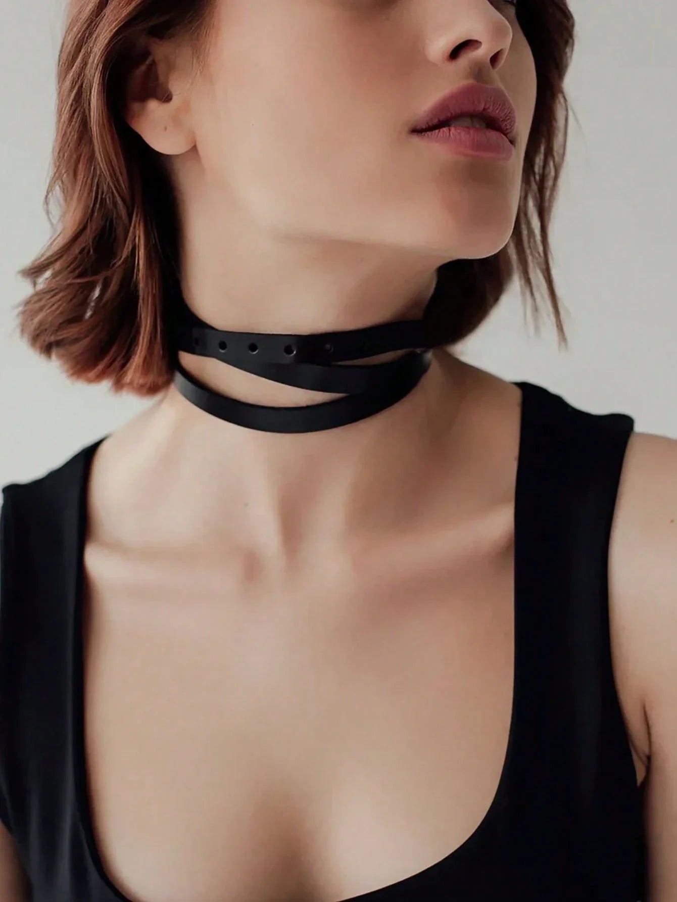 Bdsm Bondage Lingerie Sexy Leather Collar Harness Woman Erotic Leather Neck Harness Fetish Wear Women Neck Accessorie