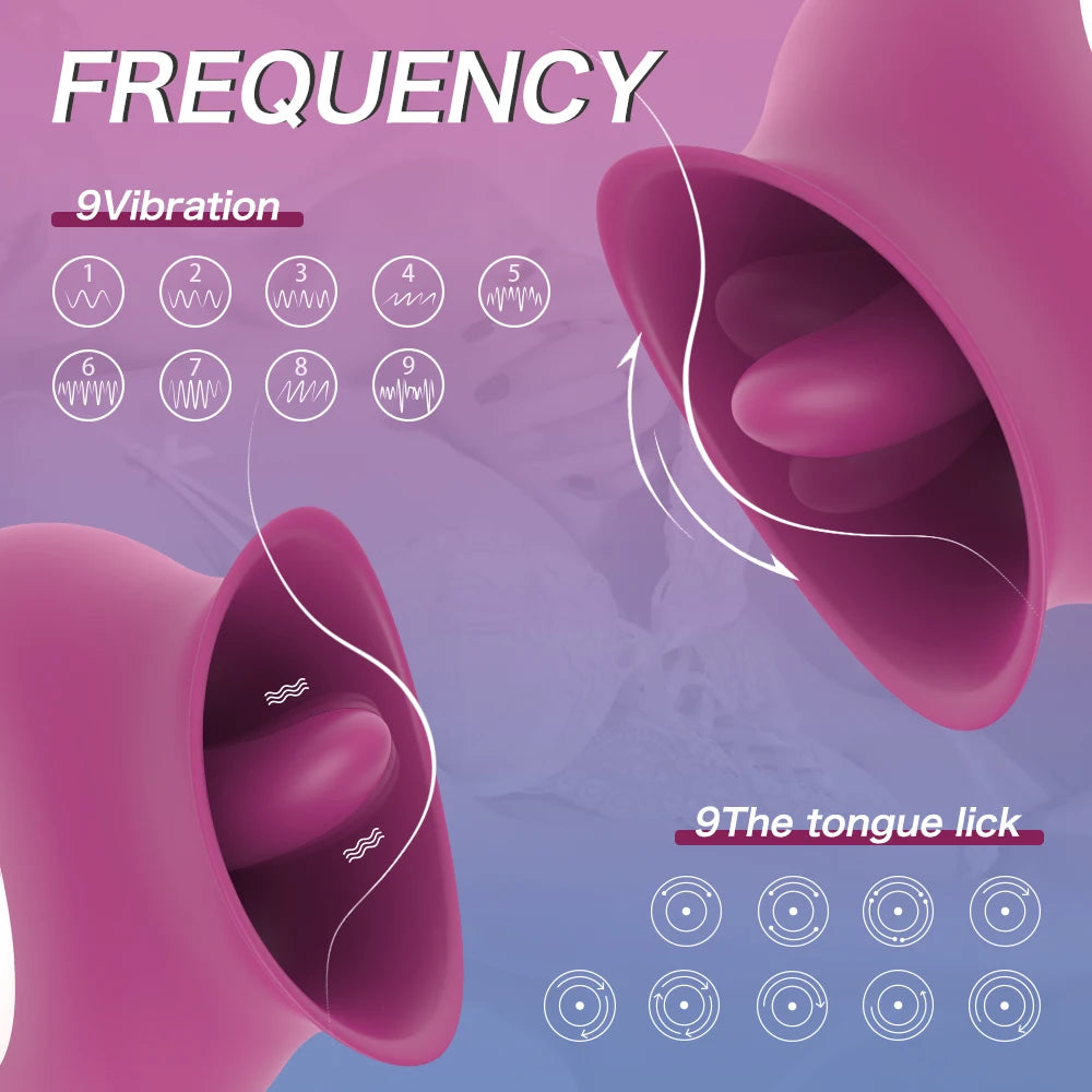 Tongue Clitoral Licking Vibrator for Women G-Spot Clit Nipple Stimulator Oral Pussy Vagina Quick Orgasm Sex Toys For Men Couples
