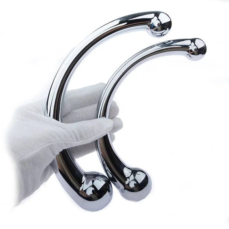 Metal Anal Plug Double Ended Stainless Steel G Spot Wand Butt Plug Prostate Massage Anal Dildo Plug Adult Sex Toys for Men Women