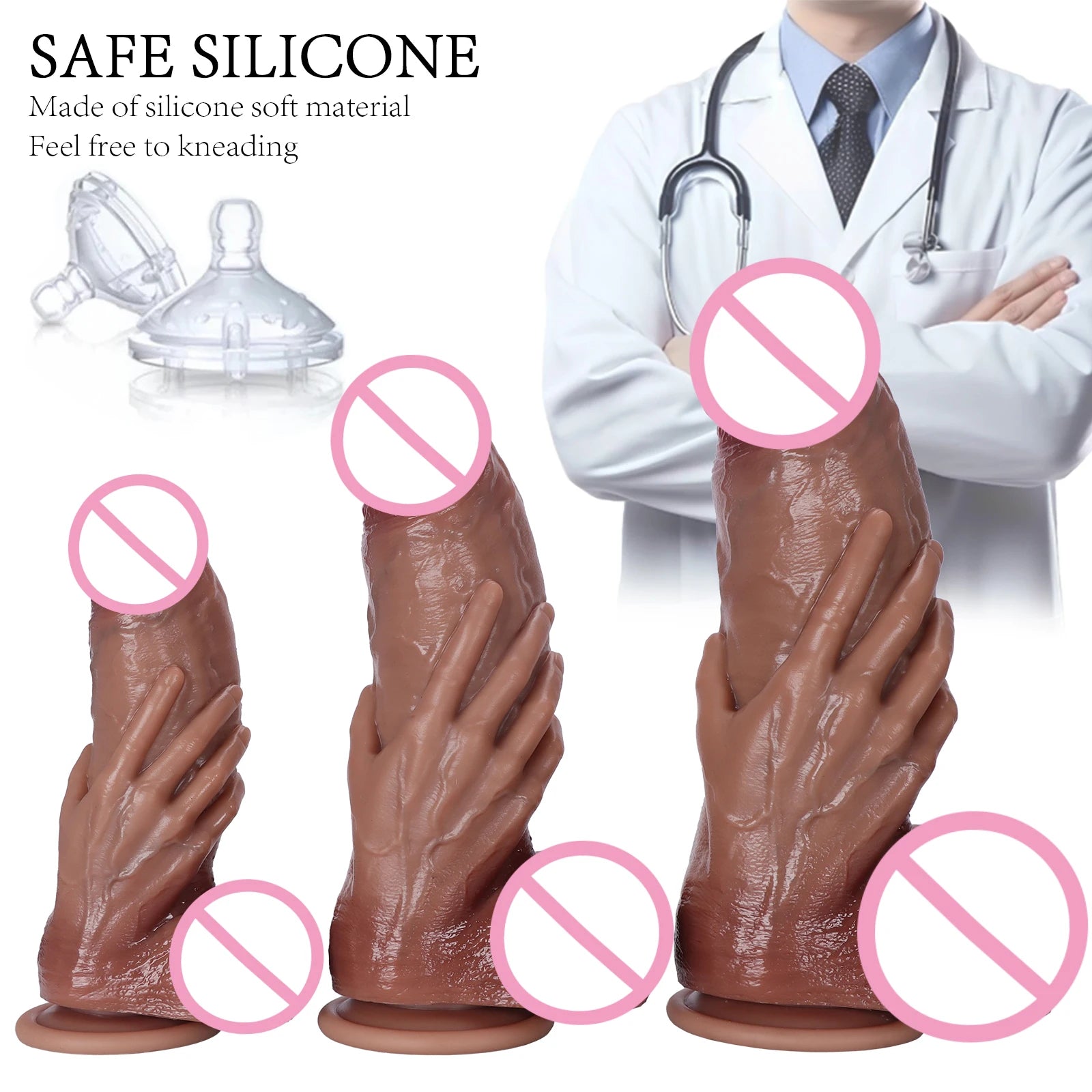 5 Size New  Realistic Giant  Dildo Silicone Animal Penis Adult Sex Toys Women Rapid Orgasm Masturbation Tool Oversized Soft Dick