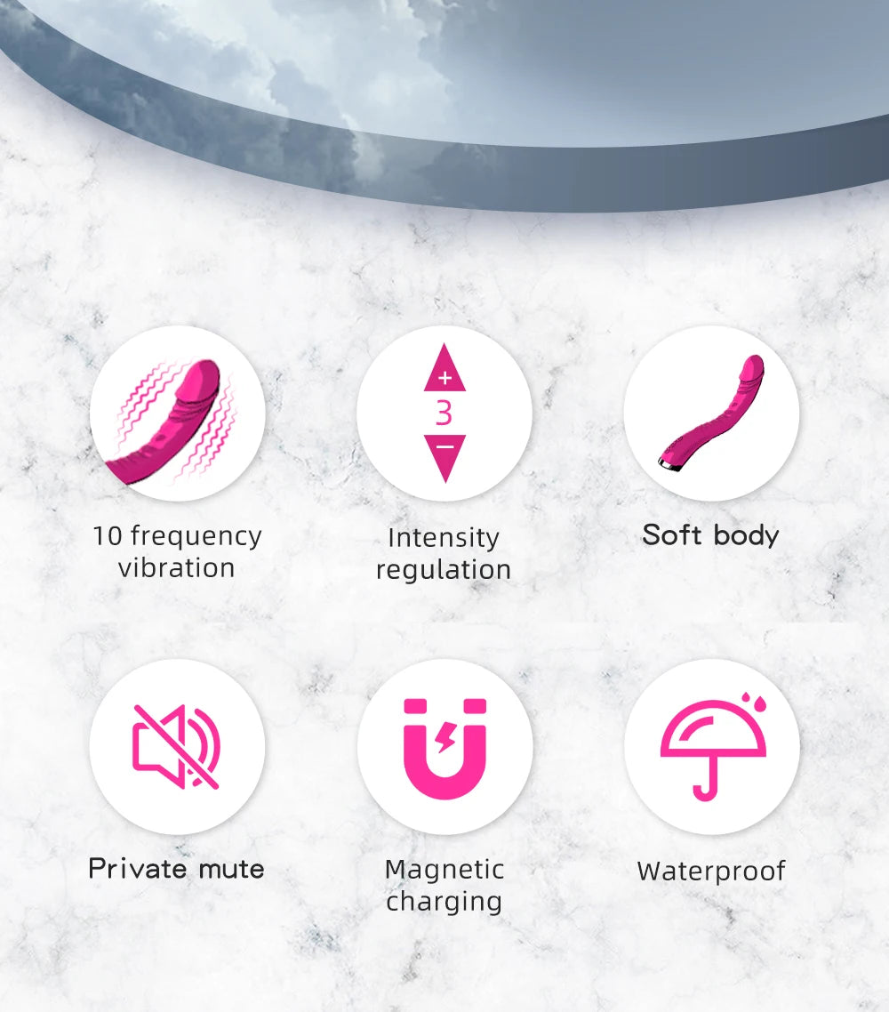 Long Vibrator Dildo Sex Toys For Women Powerful Vibro Magic Wand Clitoris And G Spot Stimulator Female Masturbation Adult Goods