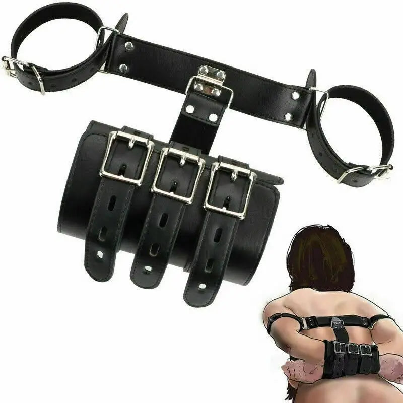 BDSM Bondage Body Restraints Reverse Back Handcuffs Adult Products Sex Game PU Leather Cuffs Sex Toys for Women Couples