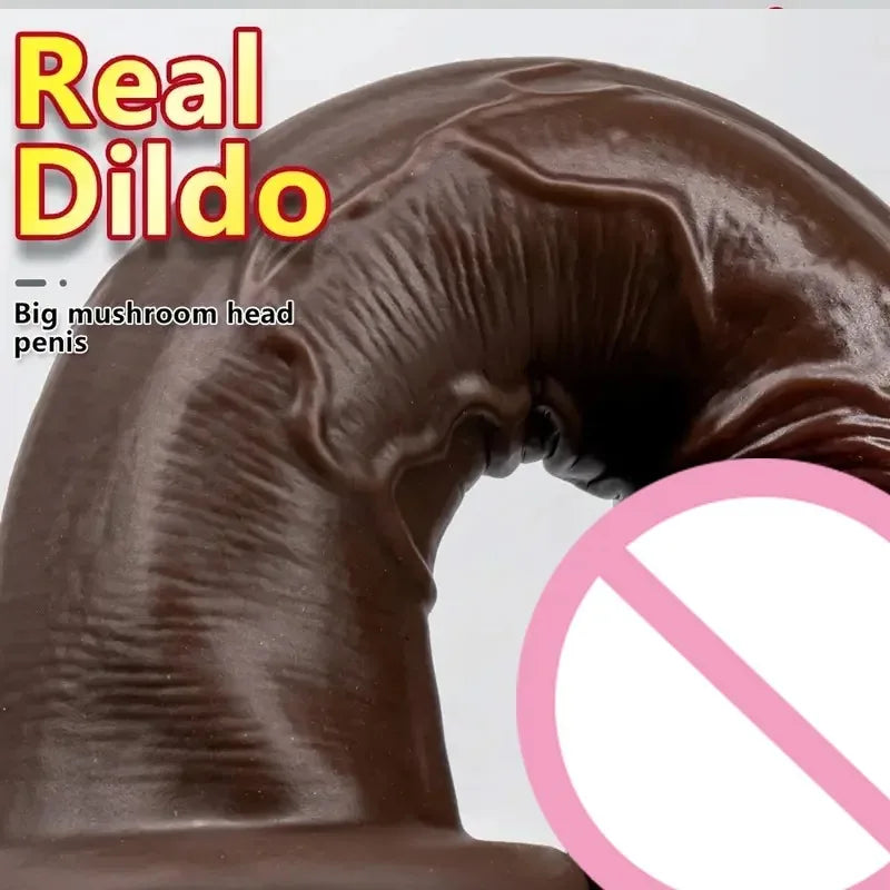 Soft Realistic Huge Glans Dildo For Female Masturbation Big Penis Anal Silicone Dildos With Suction Cup Dick Sex Toys for Women