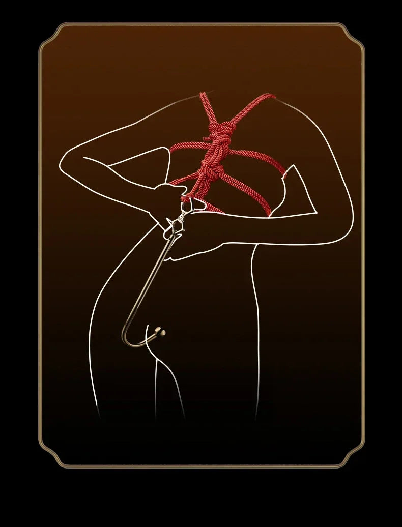 LOCKINK Metal Anal Hook Couple Adults Toys SM Posterior Anal Dilation Single Bead Adjustable Restraint Equipment for Men Women