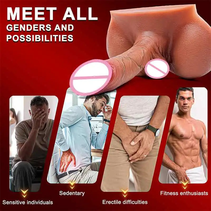 3D Realistic Penis Masturbator Body Dildo Thick Dick Big Penis with Real Testis Sex Doll Simulated Penis for Women Gay Lesbian