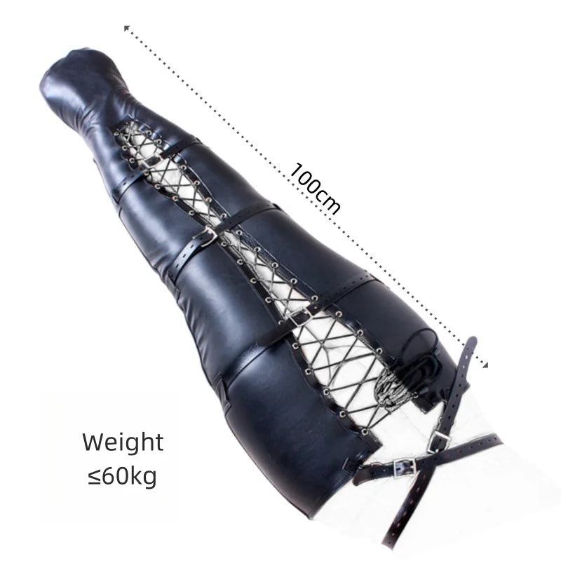 BDSM Leather Calf Cuffs Bondage Accessories with Fetish Restraint Bag Belts for Couple Orbs Vagina Clitoris Stimulator Sex Toys