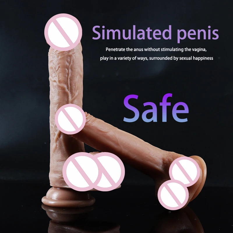 Silicone Dildos Realistic Fake Long Penis Double Layer Butt Plug Adult Sex Toys For Woman Men Vagina Anal Massage Tools sex toys