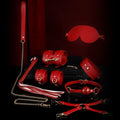 BDSM Bondage Restraints Electric Shock Set Mouth Gag Handcuffs Ankle Cuffs Collar Eyepatch Whip Bondage Ties Kits SexToy