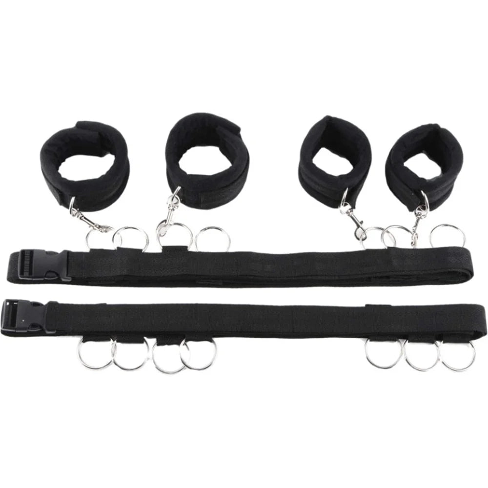BDSM Set Toy Sex Handcuffs for Couple Adult Kit Bdsm Whip Anal Plug Vibrator Blindfold Strapon Bed Bondage Sexual Handcuffs Sexy