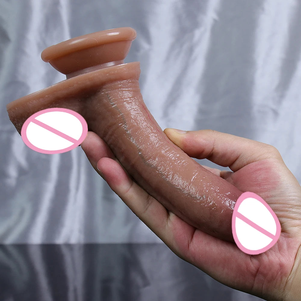Double Layer Silicone Dildo Soft Realistic Penis Small Adults Butt Plug Suction Cup Anal Sex Toys For Woman Masturbator 18+ Shop
