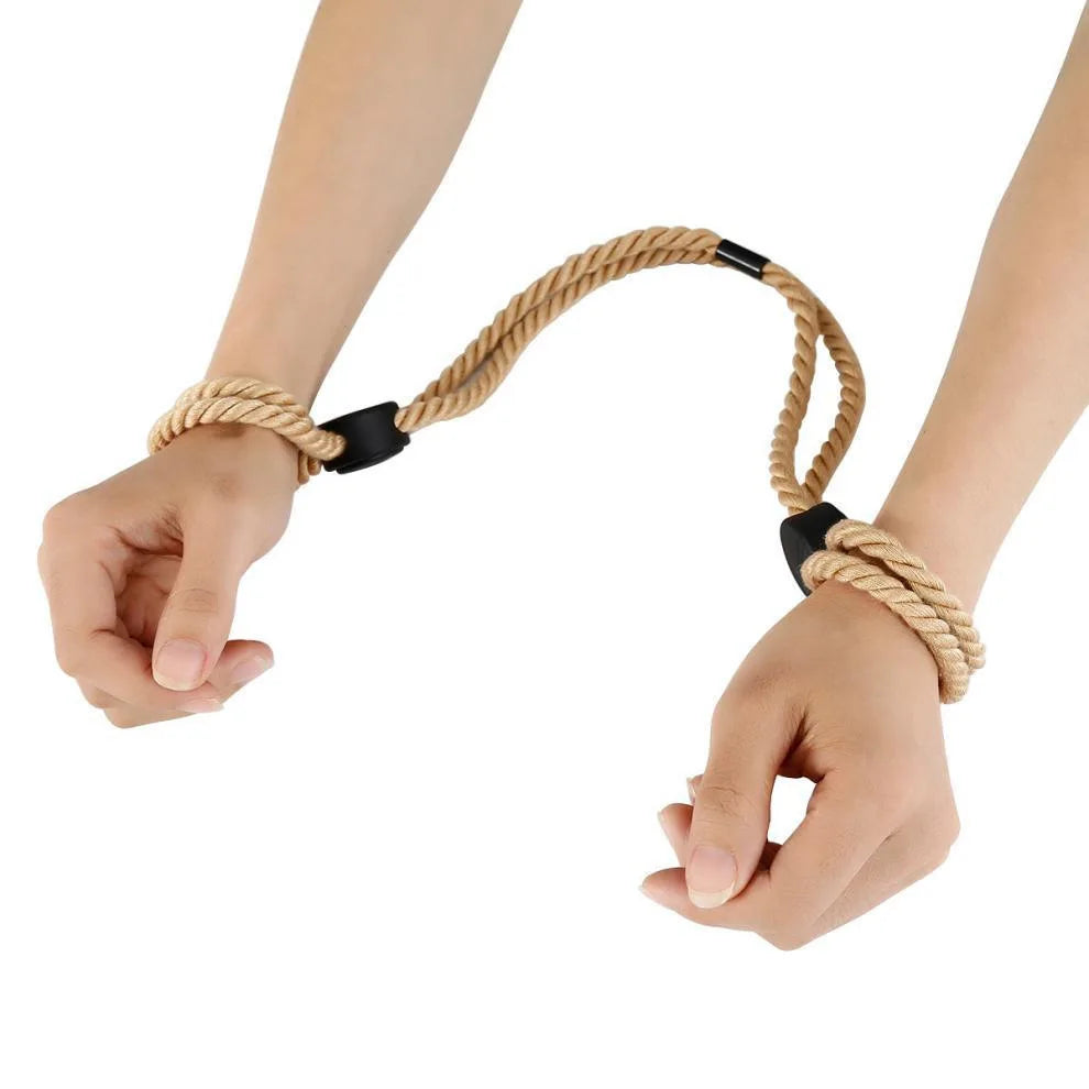 BDSM Adjustable Rope Handcuffs - Fetish Restraints Hand Shackles, Exotic Bondage Cuffs, Adult SM Game for Women Couples