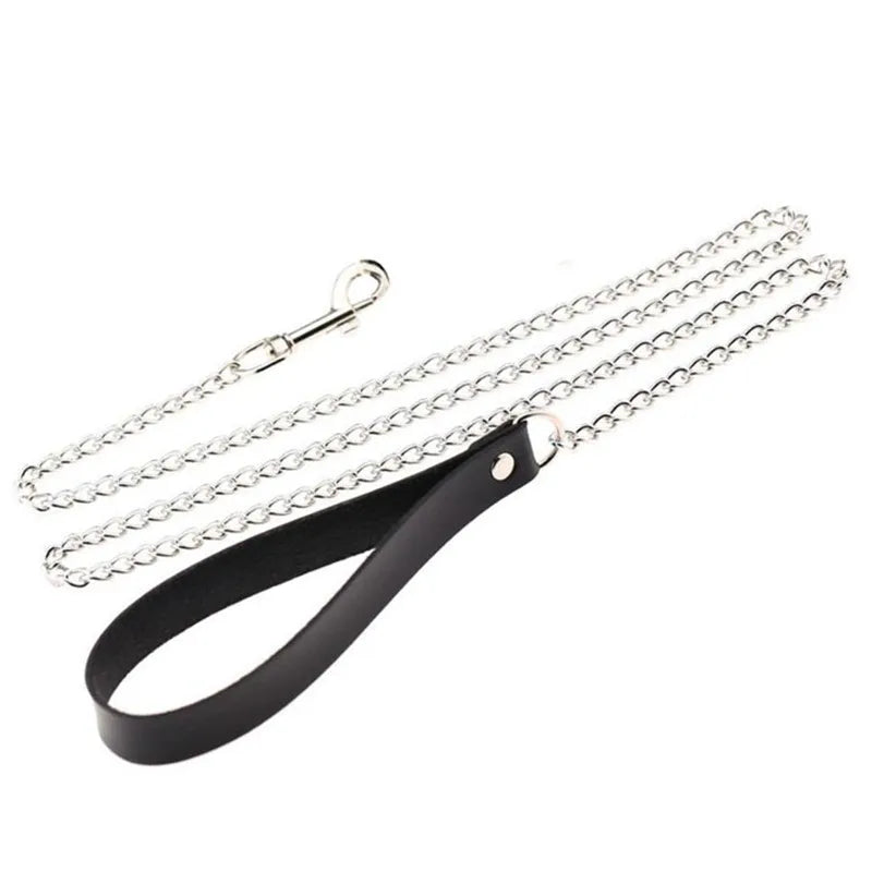 Sexy Necklace Collar Leather Bdsm Cosplay Slave Heart Collars And Leash Set For Women Bondage Gothic Choker Bell Accessories
