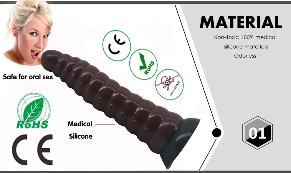Silicone Simulation Dildo Female Masturbator Clitoris Massager Sex Toy Simulation Caterpillar Dildo