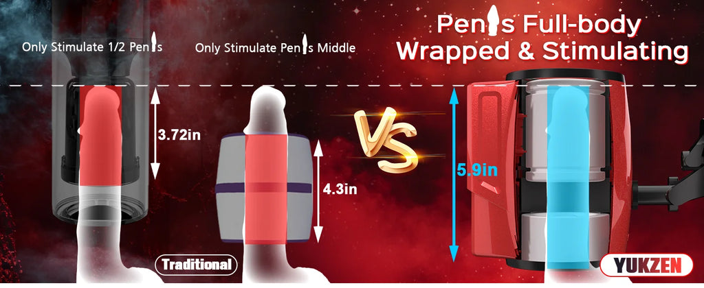 Male Masturbator Adult Sex Toys for Men - Dual-Sleeve Automatic Thrusting Rotating Vibrating Sex Machine Penis Vibrator Stroker