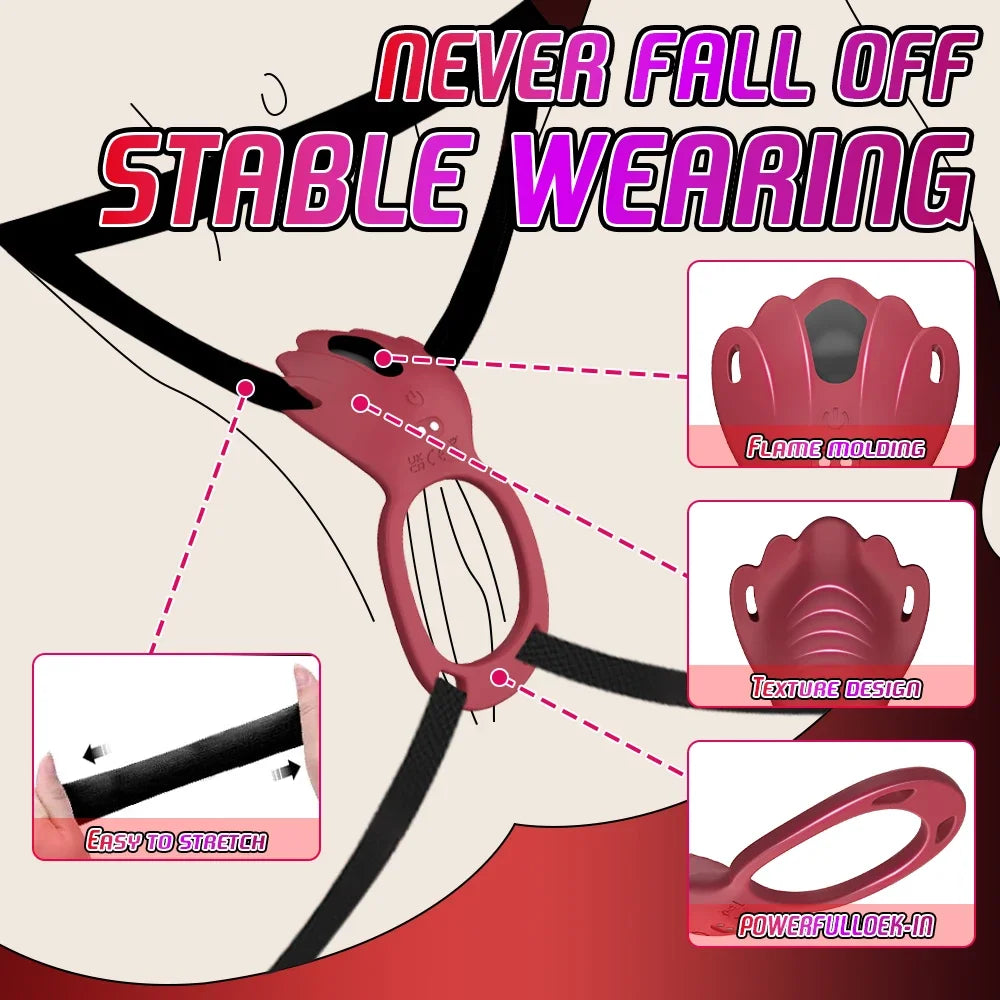 Wearable underwear vibrator, vibrating penile ring, clitoral stimulator, adult sex toy, suitable for couples