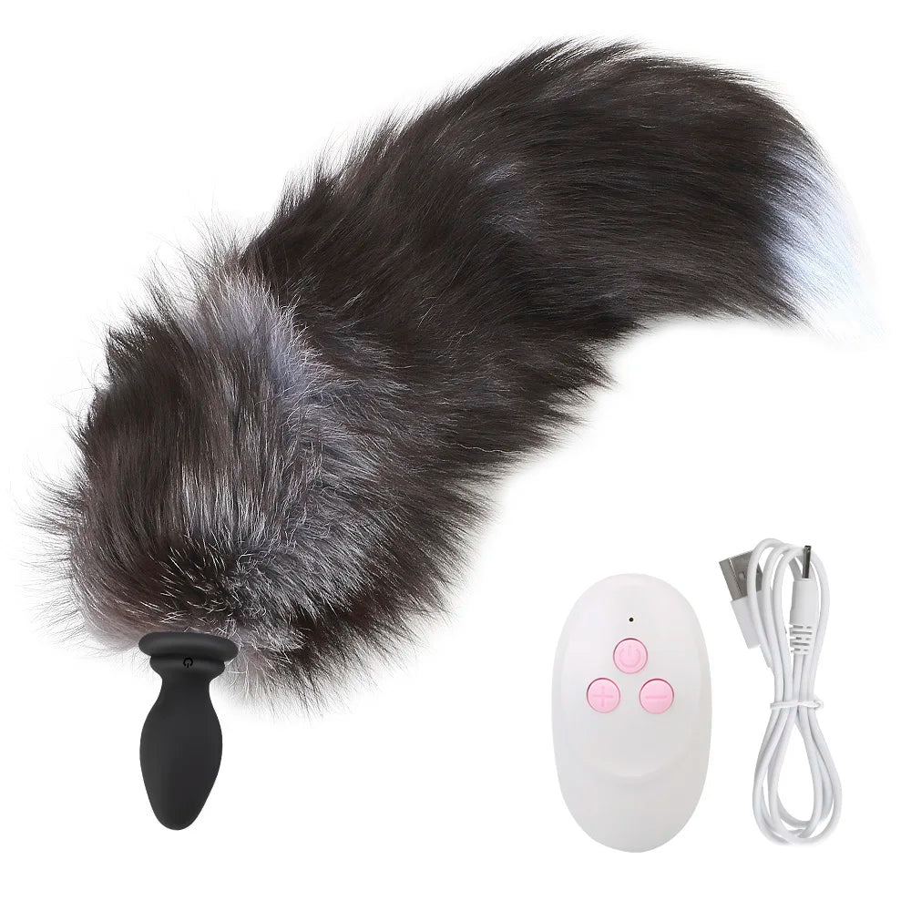 Adult Game Cosplay Sex Toys For Couples Anus Dilator Fox Tail Anal Plug Vibrator Smooth Touch Remote Control 10 Mode