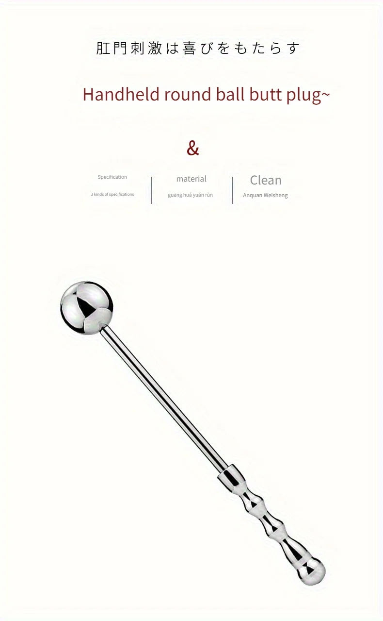 Male Stainless Steel Anal Plug Butt Beads G Spot Wand Male Prostate Massage Stick Double Dildo Vagina Sex Toy Anal Dildo