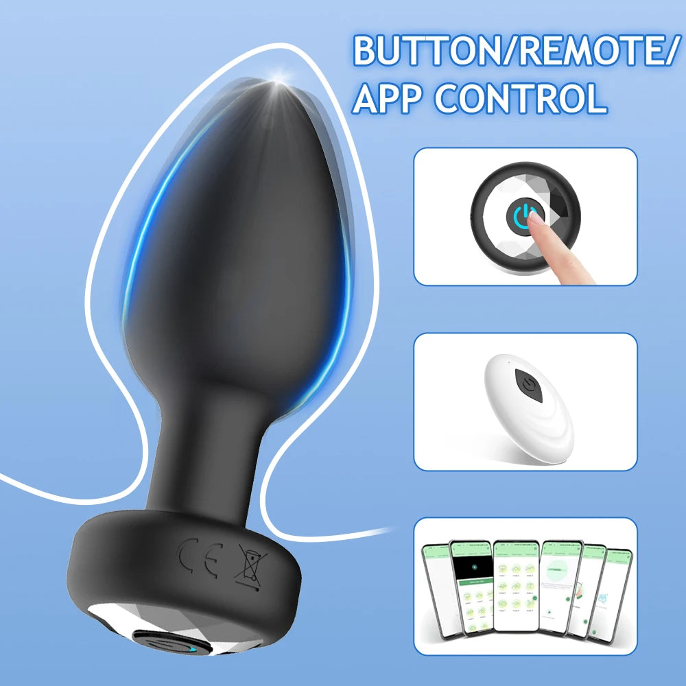 Vibrating Anal Vibrator for Man 10 Vibration Wireless Control Butt Plug Sex Toys for Couple Prostate Massager Adult Gay Products