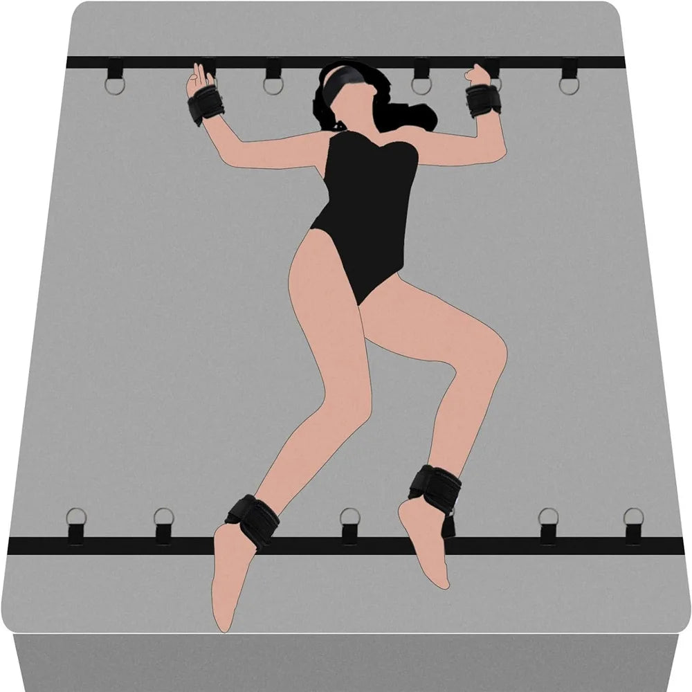 Adult Sex Toy BDSM Bondage Handcuff Bed Strap Kit SM Sextoy Set Couple Adult Game Sex Toys Bindfolder Open Leg Hand Cuffs Shop