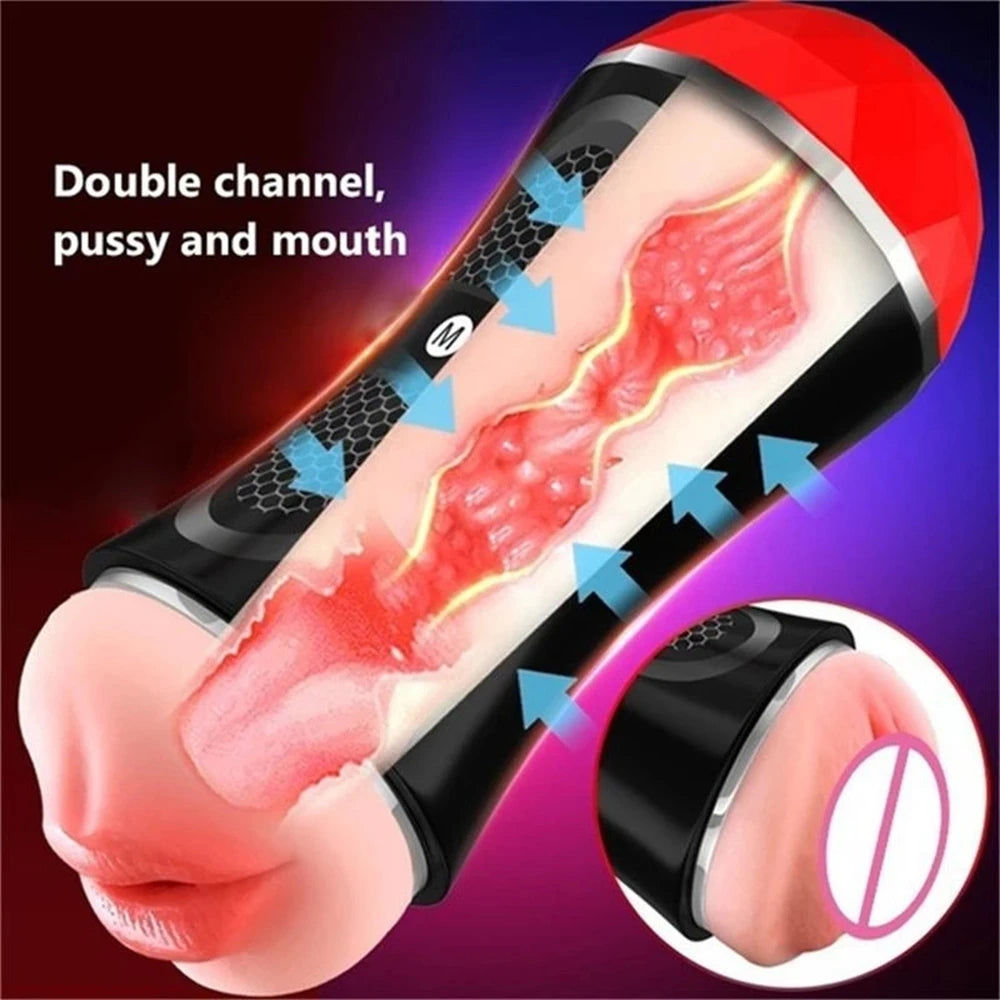 Masturbator for Men Pocket Pussy Sex Toys Real Mouth Vagina Vacuum Sucking Blowjob Sex Machines Male Masturbation Cup Adults 18