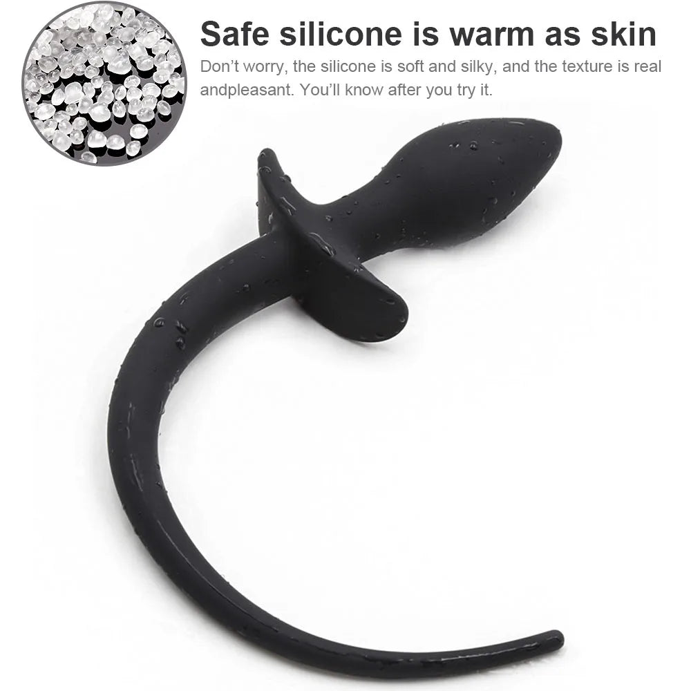 Dog Tail Anal Plug Silicone Butt Plug Puppy Play Anal Accessories Sex Toy for Adult18+ Woman Men Role Play Pup Tail Sex Shop Toy