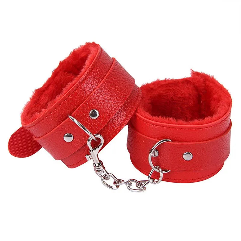 BDSM Sexy Bondage Handcuffs Ankle Cuffs Adjustable With Adult Game Erotic Sex Toy for Women Couples Pink Black Red
