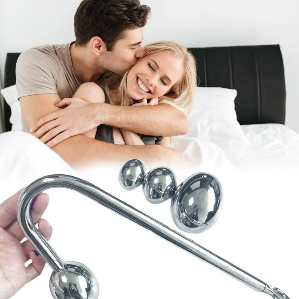 Stainless Steel Anal Hook Anus balls Metal Anal Dilator Butt Plug Big Anal Beads prostate massager insert Anal sex toy for Adult