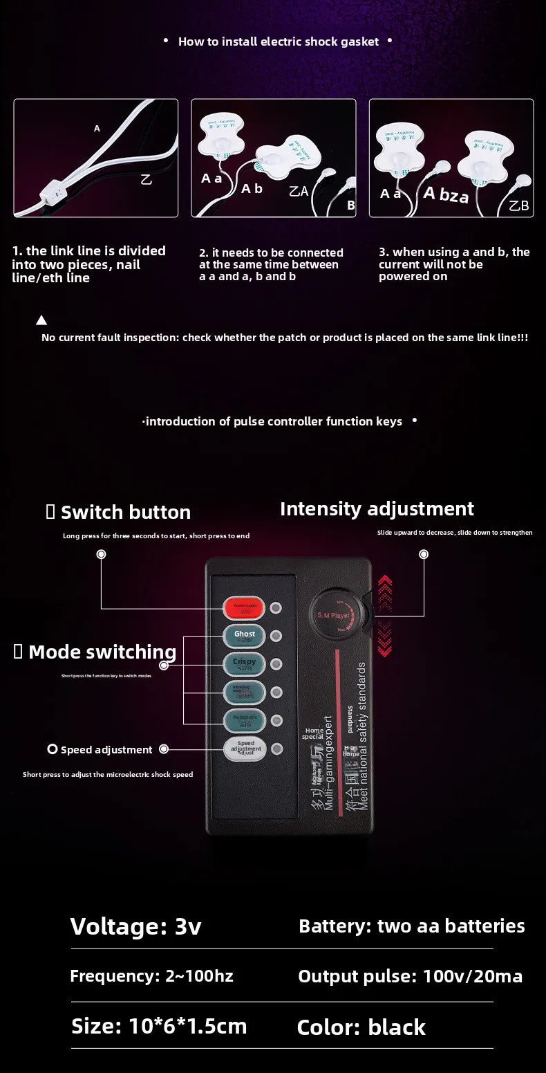 BDSM Bondage Restraints Electric Shock Set Mouth Gag Handcuffs Ankle Cuffs Collar Eyepatch Whip Bondage Ties Kits SexToy