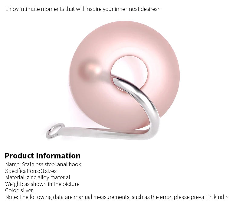 Stainless Steel Anal Hook With Anal Beads Hole Anal Hook Metal Butt Plug Anal Sex Toys Adult Product No Vibrator For Men Gay