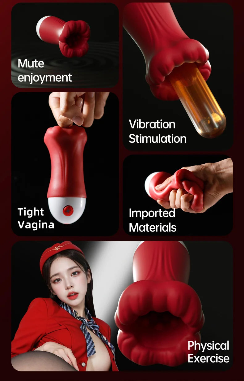 Male Masturbator with Vibrating Pump 9 Speed Stroker 4.98 Inch Deep Throat Blowjob Simulator App Control Suction for Adult Men