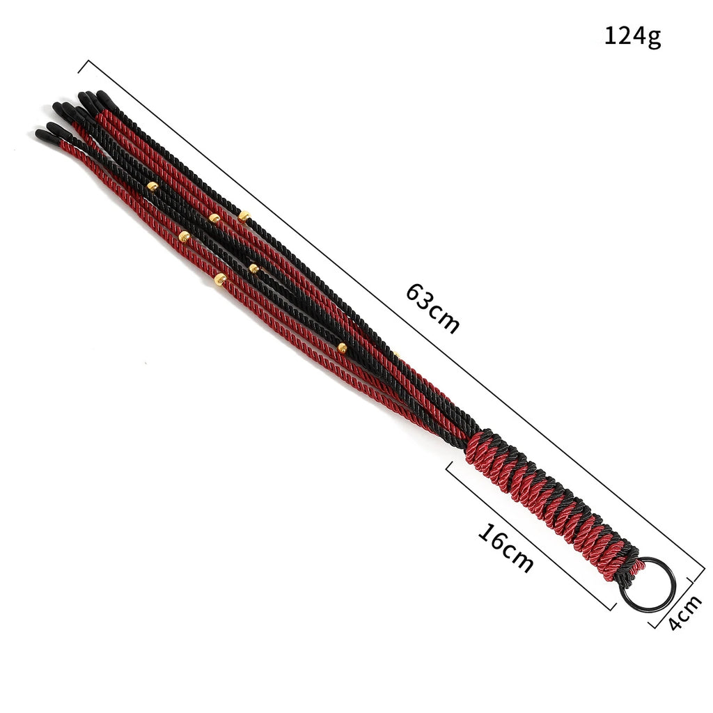 New 64cm Long BDSM Sex Whips Braided Tails Long Handle Wrapped Whips Female Sex Toys for Couples Erotic Adult Flirting Tools